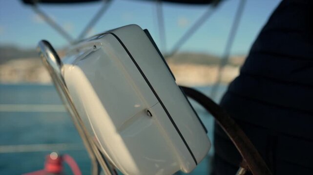 Close up of a yacht navigation system