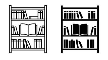 Illustration of two bookshelves with various books. © ANTONW_
