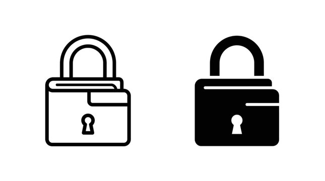 Black and white padlock icons in simple design.