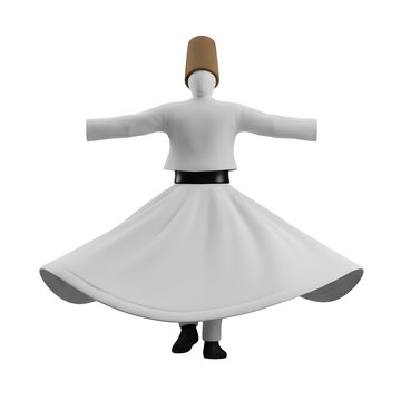 3D Render of a Whirling Dervish Dancer