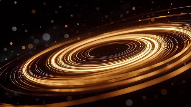 Golden spiral light pattern in space