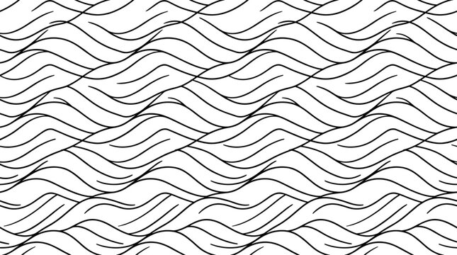 Abstract Wavy Lines Texture Background in Monochrome Minimalist Style