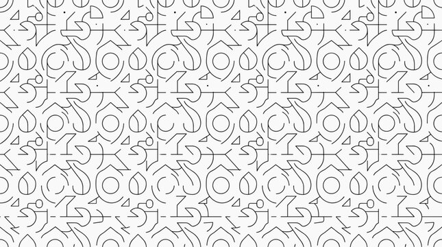 Seamless Pattern of Hand Drawn Music Notes and Clefs on White Background Minimalist Design