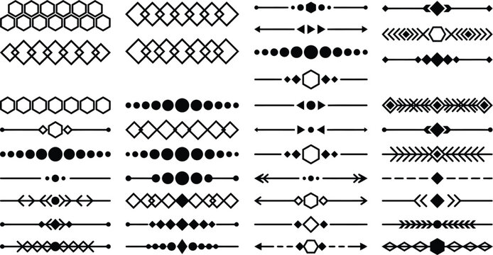 Geometric Divider Collection Vector Set With Minimal Border Separators