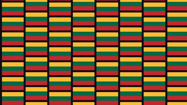 Lithuania Flag Matrix Grid Loop - Animated Vertical Scrolling Columns Background