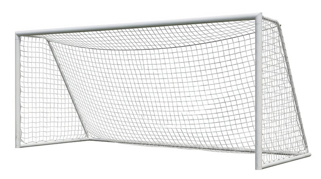 A simple sketch drawing of a soccer goal frame with a net isolated on a white background for sports design projects isolated on transparent background