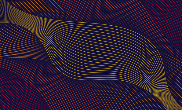 Abstract Wavy Line Background with Yellow and Red Gradient Curves