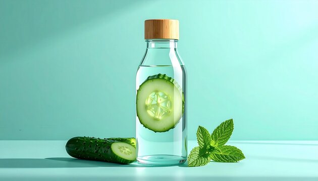 Refreshing cucumber mint infused water.