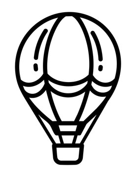 Hot air balloon line art drawing.