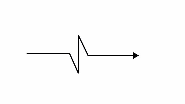 Minimal Zigzag Arrow Left Right Loop Animation Alpha Channel 4K