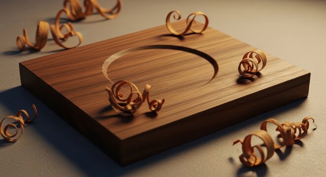 Wooden puzzle pieces on a board.