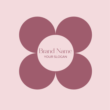 abstract flower on a pink background, vector illustration.