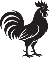Black Rooster, Silhouette Rooster, Vector Rooster Icon isolated on Transparent Background © Riponislam