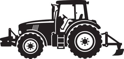 Tractor, Farm Tractor, Vector Tractor, Black Tractor, Agricultural Vehicle isolated on Transparent Background © Riponislam