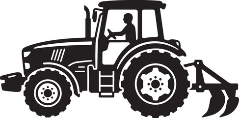 Tractor, heavy equipment, farm vehicle, silhouette isolated on Transparent Background © Riponislam