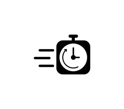 Fast Stopwatch Icon Vector for Speed and Timing