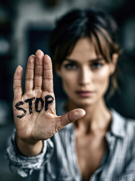  Domestic Violence Awareness Concept AI Generative