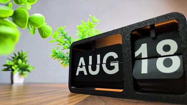 Retro flip calendar changing date from august 17 to august 18. Never Give Up Day