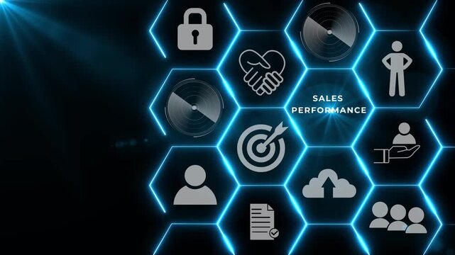 Sales performance management and report concept. Drive sales performance to optimize sales team's capabilities and optimize the window opportunity for the sale. Improve sales efficiency, agile CRM