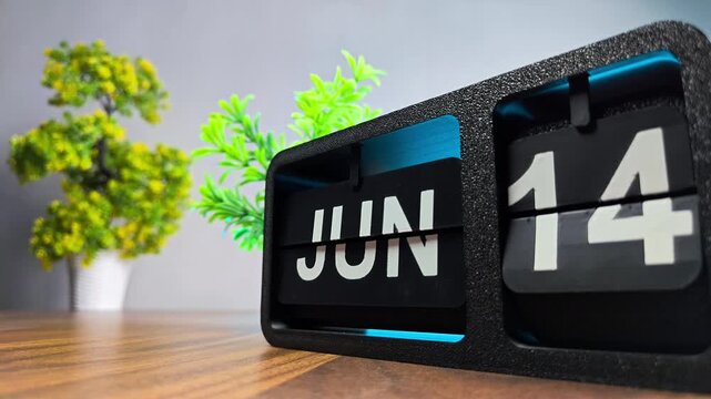Retro flip calendar changing date from june 13 to june 14. World Blood Donor Day