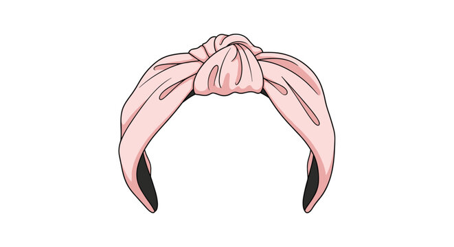 Elegant light pink fabric headband featuring a neat knot is isolated on a white background for fashion accessory use.