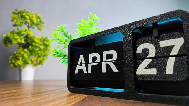 Retro flip calendar changing date from april 26 to april 27. World Tapir Day