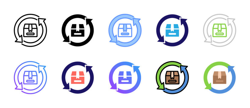 Reverse Logistics Icons Collection in Various Styles