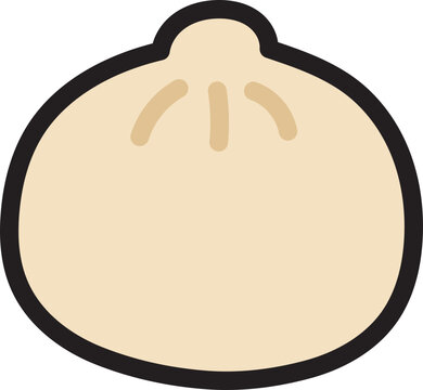Cute cartoon dumpling icon vector illustration