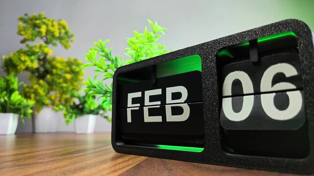 Retro flip calendar changing date from february 05 to february 06. International Day of Zero Tolerance for Female Genital Mutilation