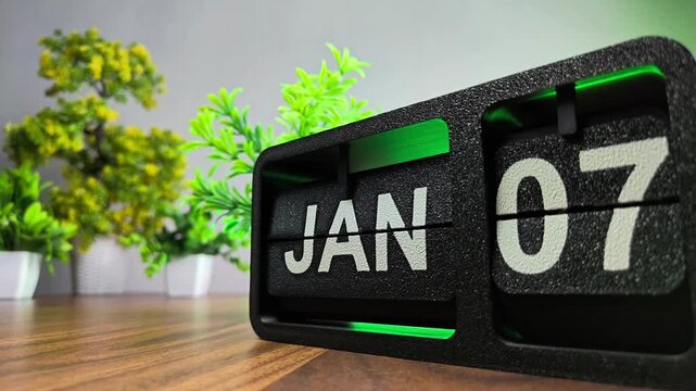 Retro flip calendar changing date from january 06 to january 07. Orthodox Christmas