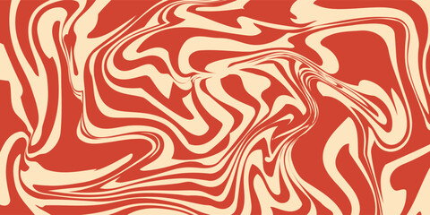 Retro red background with vintage circus sunburst. Psychedelic colorful swirl poster, abstract pattern in 70s carnival style. Hypnotic sunburst vector illustration. © armani