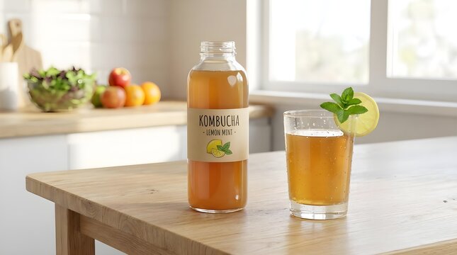 Kombucha Bottle Health-conscious Viewing