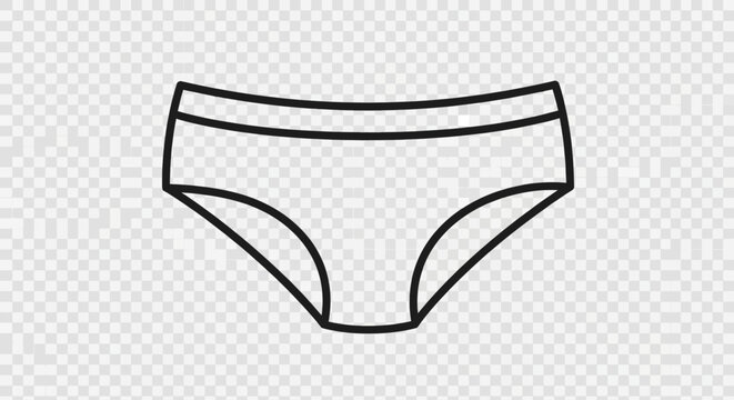 Minimalist line icon of female underwear panties or briefs.