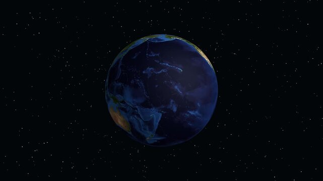 Earth Zoom Animation to Salamiyah Syria with Geographic Data Overlay