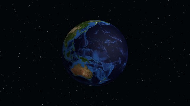 Earth Zoom Animation to Liepaja Latvia with Geographic Data Overlay