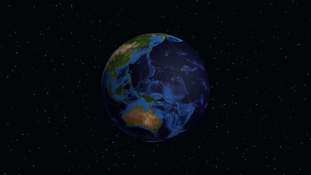 Earth Zoom Animation Focusing on Indore India with Geographic Coordinates