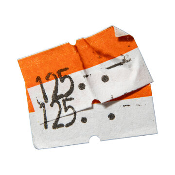 Double price tags of 125 dollars. Price tag stickers were hastily attached, so it got a sloppy texture.