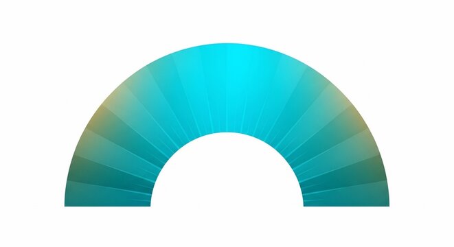 Abstract semicircular radial gradient shape in blue and teal.