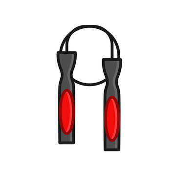 skipping rope simple flat icon illustration