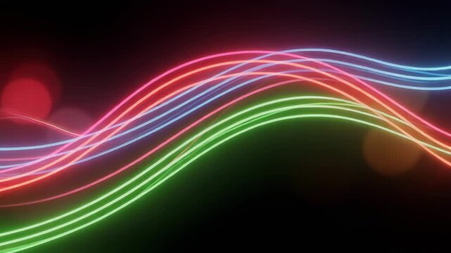 Firefly vibrant energy waves creating mesmerizing glowing light patterns in dynamic motion visuals