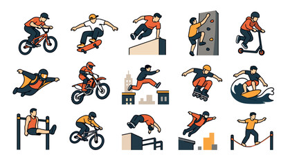 BMX rider performing tricks skatepark. © iwak