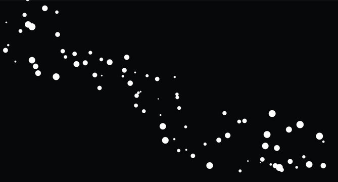 Abstract white dots on black background, bookend effect, dynamic motion