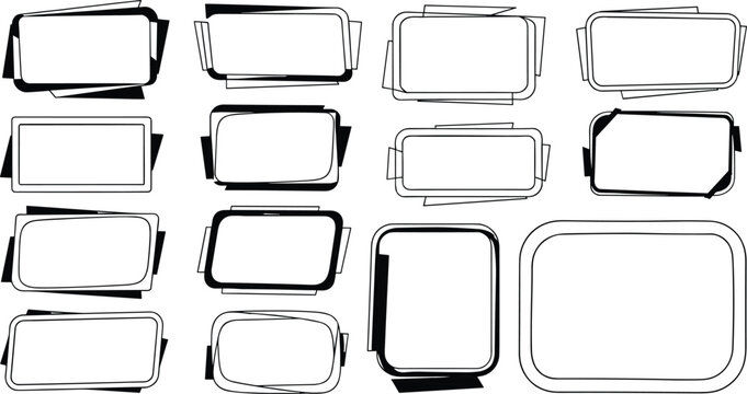 Modern Outline Rectangle Frame Vector Set &ndash; Abstract Borders, Decorative Shapes, Minimal Design Elements