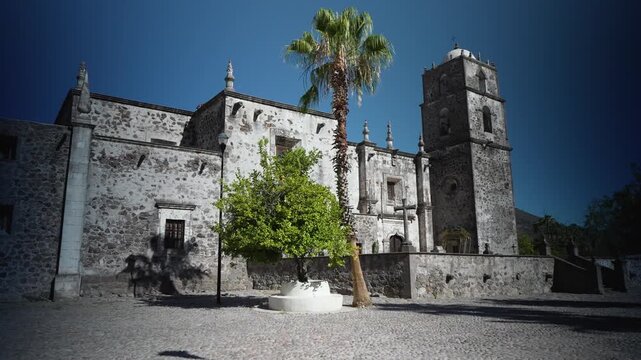 Visit the historic San Javier Mission church set among mountains and an oasis in the desert near Loreto, Baja California