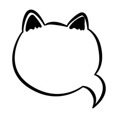 Cat speech bubble doodle handdrawn black ink message frame © BlackGroundMeYou 