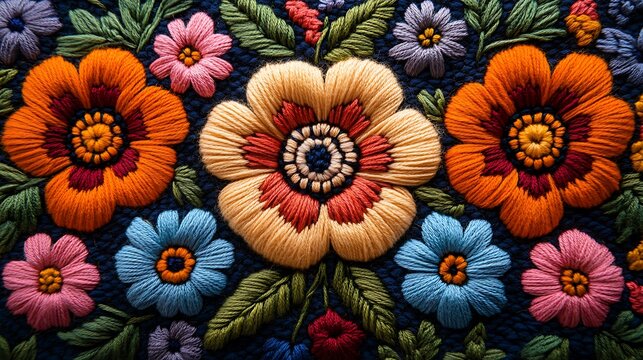 Embroidered floral pattern design