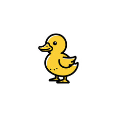 Fototapeta premium Simple charming duckling character illustration for delightful graphic projects