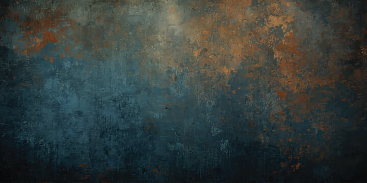 Abstract Rusty Metal Texture with Blue Patina and Grunge Effect