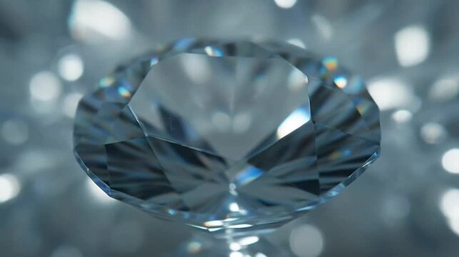 Brilliant gemstone facets reflecting light close up macro view