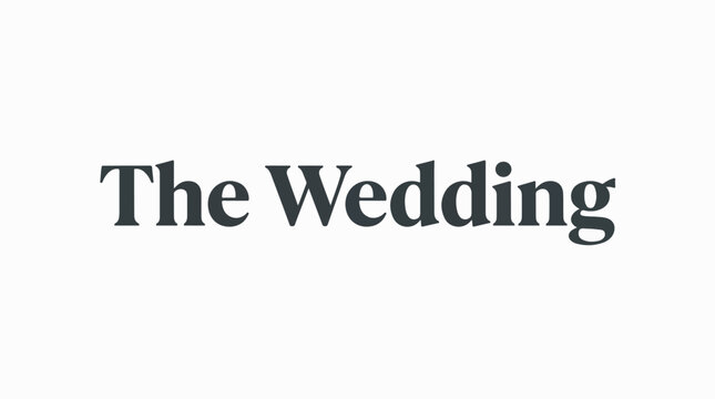 Minimalist wedding title text on white background for elegant marriage invitation or announcement design